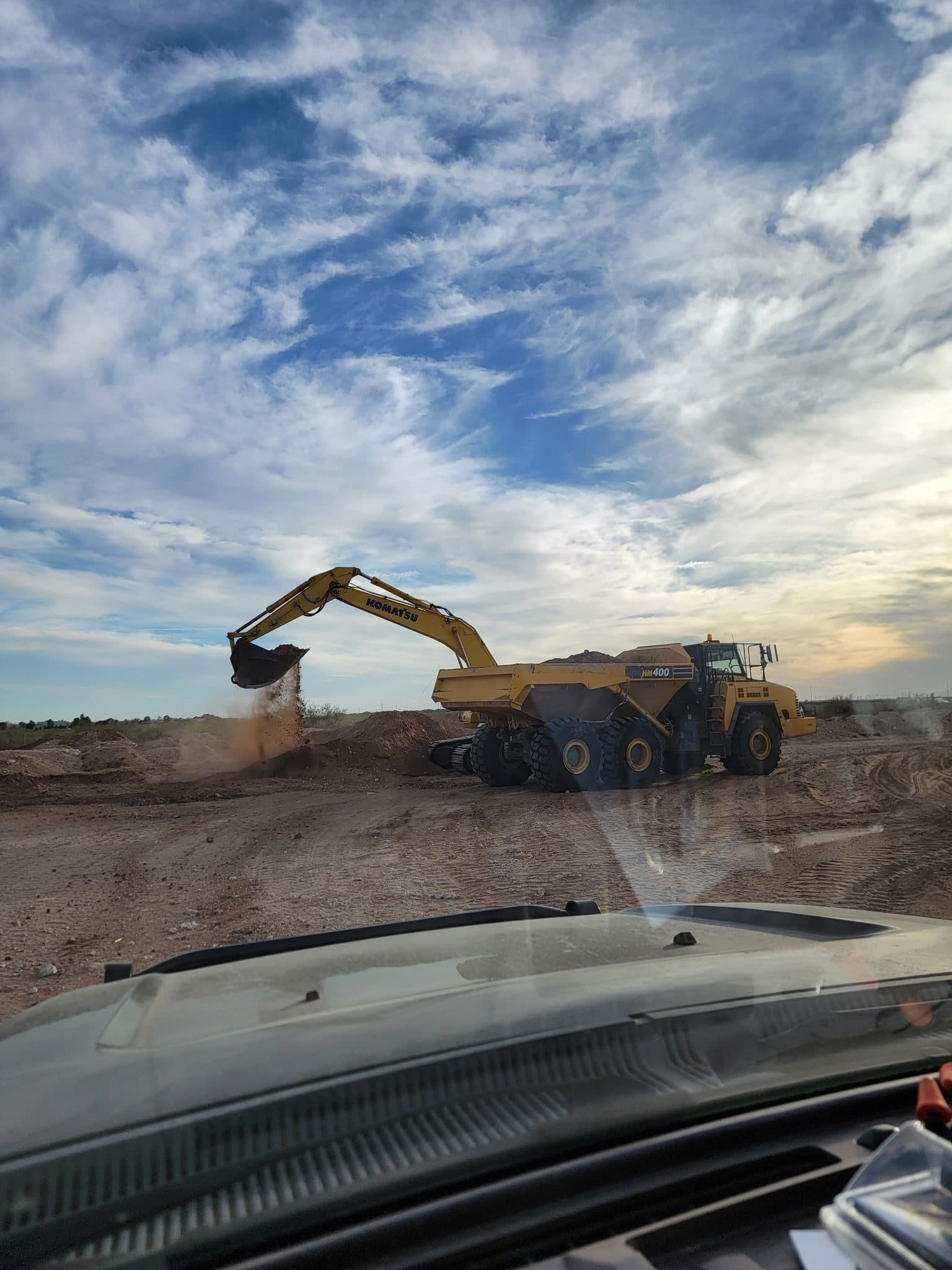 Dozers grading a development lot