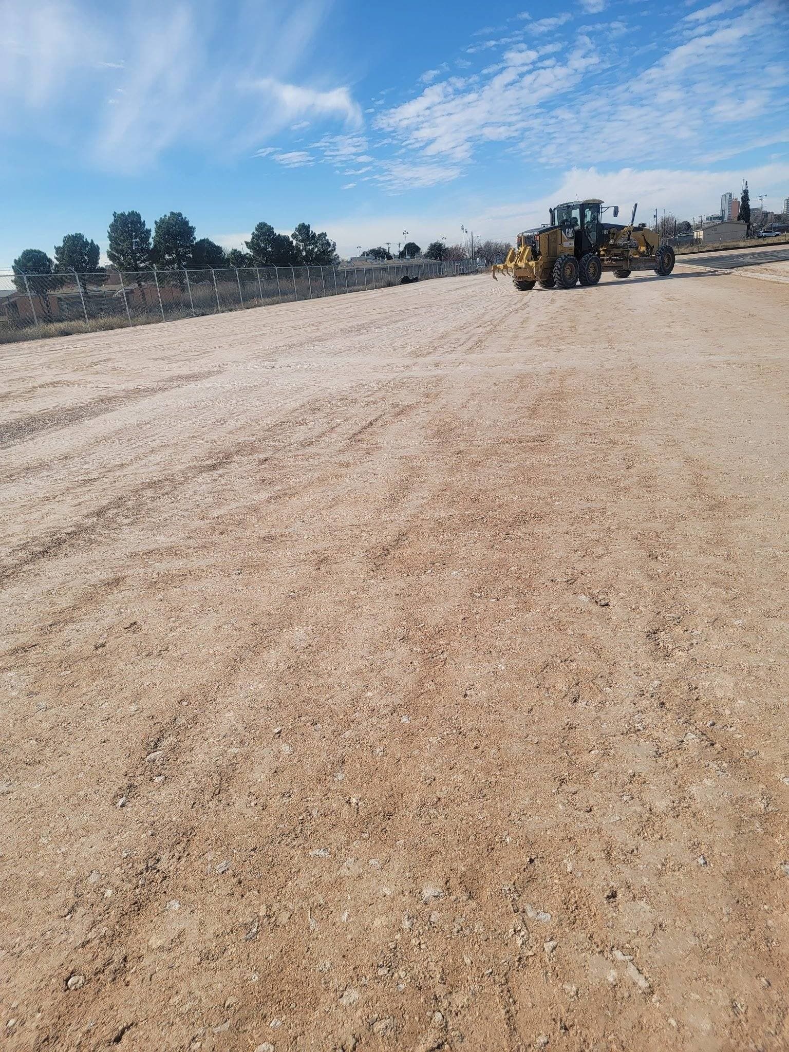 Well pad site graded and prepped