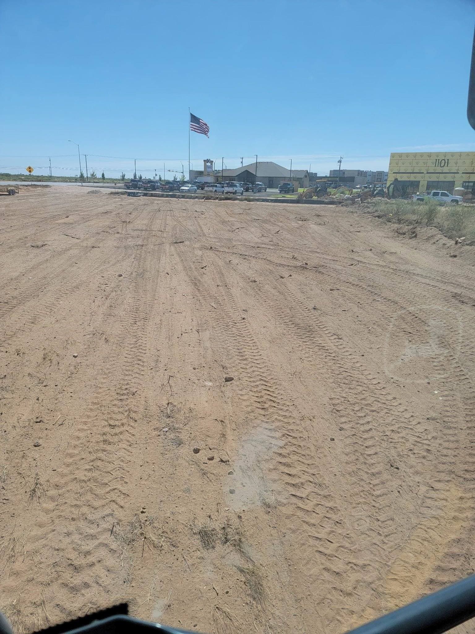 Graded gravel driveway approach